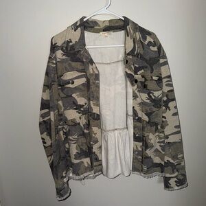 Mystree Camouflage Jean Jacket